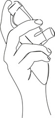 One continuous single drawing line art flat doodle medicine, asthma medicine, breathing, healthy breathing, medicine, spasm, disease. Isolated image hand draw contour on a white background, hand drawn
