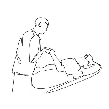 line art massage therapist patient clip art preview