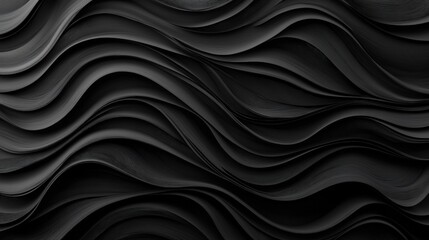 Obraz premium Abstract Black Wave Texture Stylish Dark Background Design