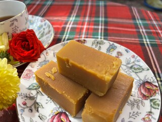 Creative shots of mysore pak 