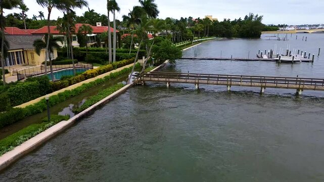 Coastal flooding along billionaire's row in West Palm Beach.