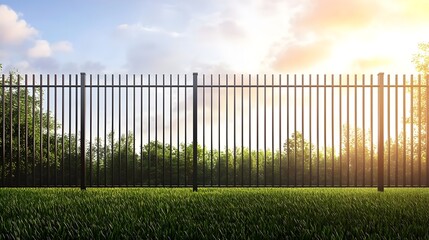 Fototapeta premium Robust Metal Fence for Industrial Applications