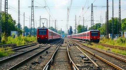 Obraz premium Reflect on the challenges of train maintenance and infrastructure