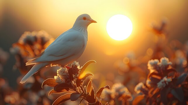 White dove symbolism in the parables of Jesus. AI generated