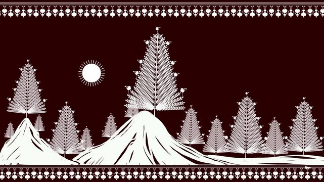  merry christmas warli art style cultural art, Happy Christmas