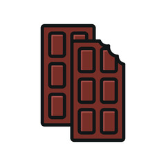 Chocolate bar icon vector food or dessert in modern and simpel concept