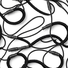 Set of tools products differents solid color Bungee Cords transparent or white background image 