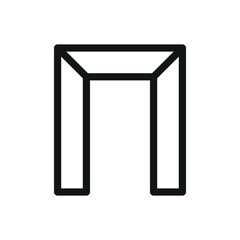 Decorative door frame isolated icon, wood architrave vector symbol with editable stroke