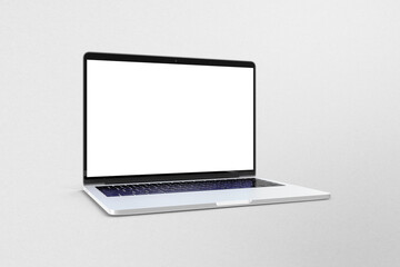 Empty Laptop mockup on gray background