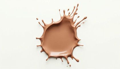 Coffee or chocolate milk splash Isolated on white background real shoot.