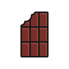 Chocolate bar icon vector food or dessert in modern and simpel concept