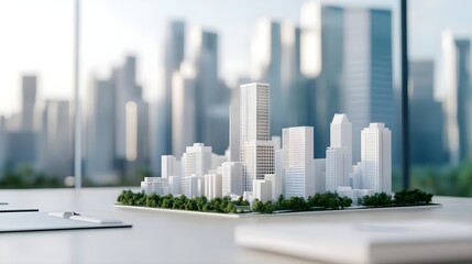 Fototapeta premium Modern Cityscape Architectural Model
