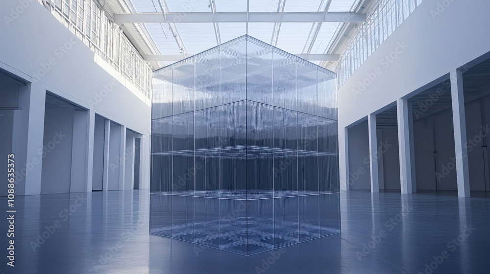 Poster the cube is a three-dimensional shape that represents stability and solidity.