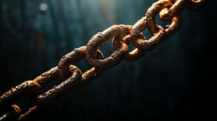A close up of a rusty chain.