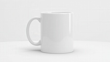 Fototapeta premium A photorealistic classic ceramic mug mockup highlighting a smooth white finish for branding.