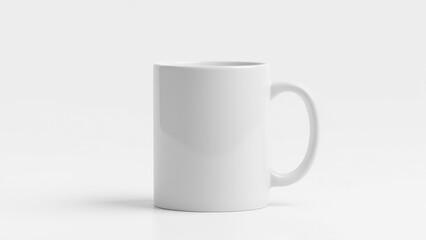 Obraz premium A premium mug logo mockup showcasing a classic ceramic mug with a smooth finish for branding projects.