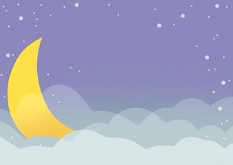 Fototapeta premium moon and clouds dream illustration background