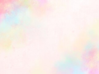 レインボー水彩フレーム ピンク 背景 にじみ 優しい かわいい 虹色