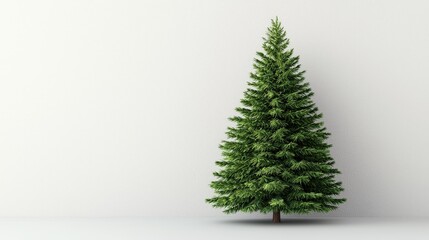 Fototapeta premium Festive Christmas Tree Minimalist 3D Render Holiday Background Winter Scene