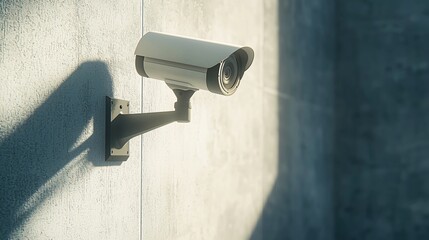 Industrial Security Camera on Pole with Concrete Background