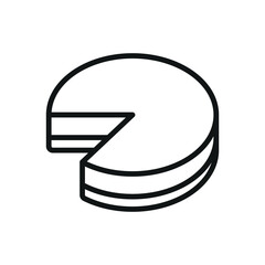 Cheese cake icon vector food or dessert in modern and simpel concept