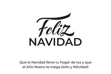 Feliz Navidad spanish Merry Christmas Modern calligraphy lettering on sticker for season greetings. Vector background