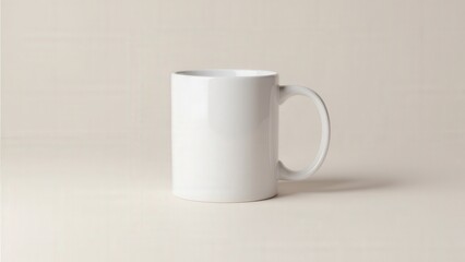 Fototapeta premium A stylish glossy mug mockup highlighting a ceramic mug with a blank surface for logos or artwork.