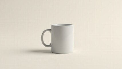 Obraz premium A sleek photo mug mockup highlighting a ceramic mug with a blank canvas, perfect for personalized artwork.