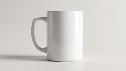 Obraz premium A modern kitchenware mug mockup showcasing a ceramic mug with a neutral background for branding.