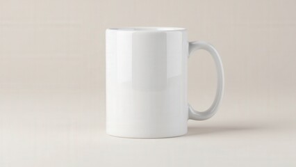 A minimalist artistic mug mockup featuring a ceramic mug with a clean design on a light background.