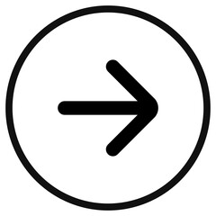 Vector single arrow chevron right icon. Black, white background. Perfect for app and web interfaces, infographics, presentations, marketing, etc.
