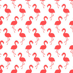 Fototapeta premium Seamless pattern with pink flamingo