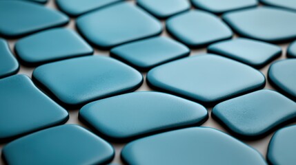 Fototapeta premium Abstract Teal Stone Mosaic Background Texture 3D Render