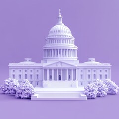 Majestic United States Capitol Building in Lavender Hue