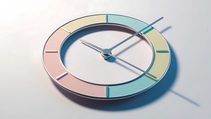 3d minimal time management concept. clock redering concept