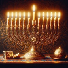 Traditional Menorah Lighting Each night light one additional can