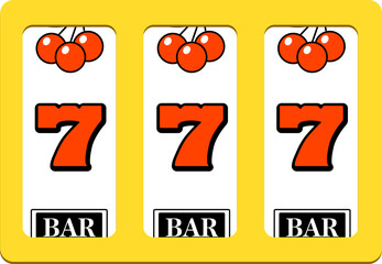 （フレームのみ）スロットマシンのイラスト　スリーセブン
