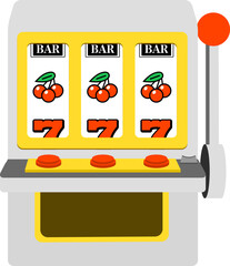 スロットマシンのイラスト　チェリー揃い