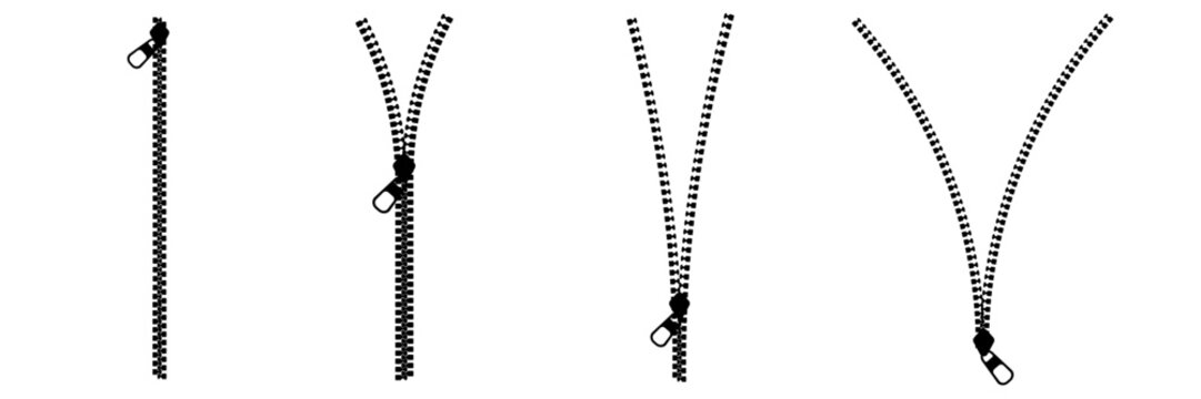Zipper vector. Zipper vector set