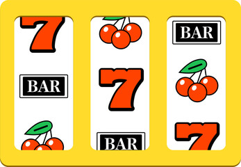 （フレームのみ）スロットマシンのイラスト　はずれ