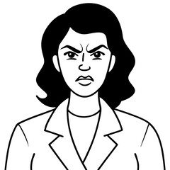 bossy business woman with displeased