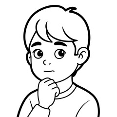 boy kid thinking of an idea