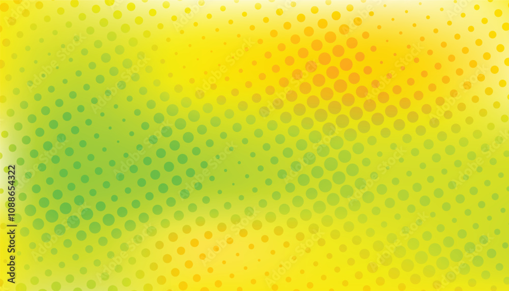 Aufkleber comic yellow and green background with halftone gradient in pop art retro style. halftone dotted bac