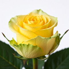yellow rose isolated on white background