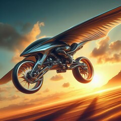 Wind Roll A high speed solo flying bike with a unique wing desig