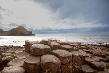 Hexagonal Rocks at the Giants Causeway in Ireland