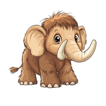 recommend clip art: Cute Cartoon Mammoth Illustration