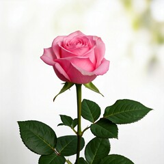 pink rose isolated on white background
