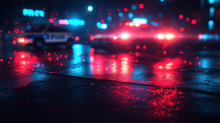 Murder Crime Scene Investigation with Evidence Markers, Police Tape