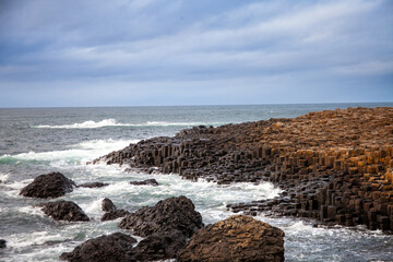 Hexagonal Rocks at the Giants Causeway in Ireland
